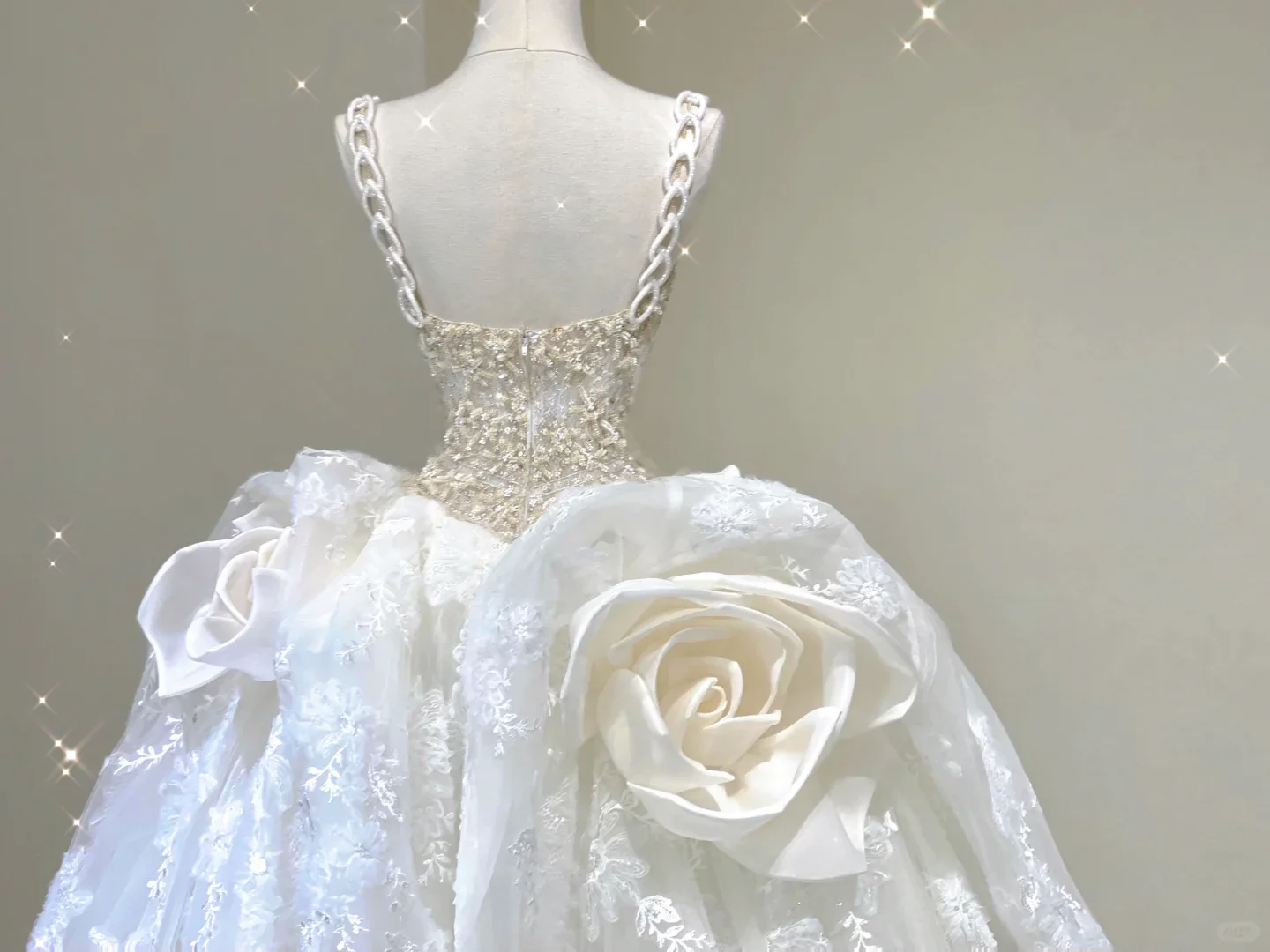 Dreamy Ball Gown Square Neckline Lace Long White Wedding Dresses Brides Dress DP422 - Deanwangkt