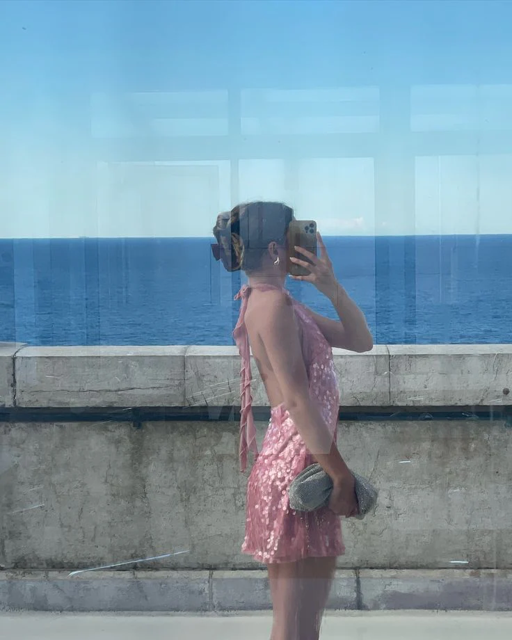 Modest A Line High Neck Pink Sequin Formal Homecoming Dresses 18th Birthday Outfits Graduation Dress Short Mini Hoco Dresses DH2522 - Deanwangkt