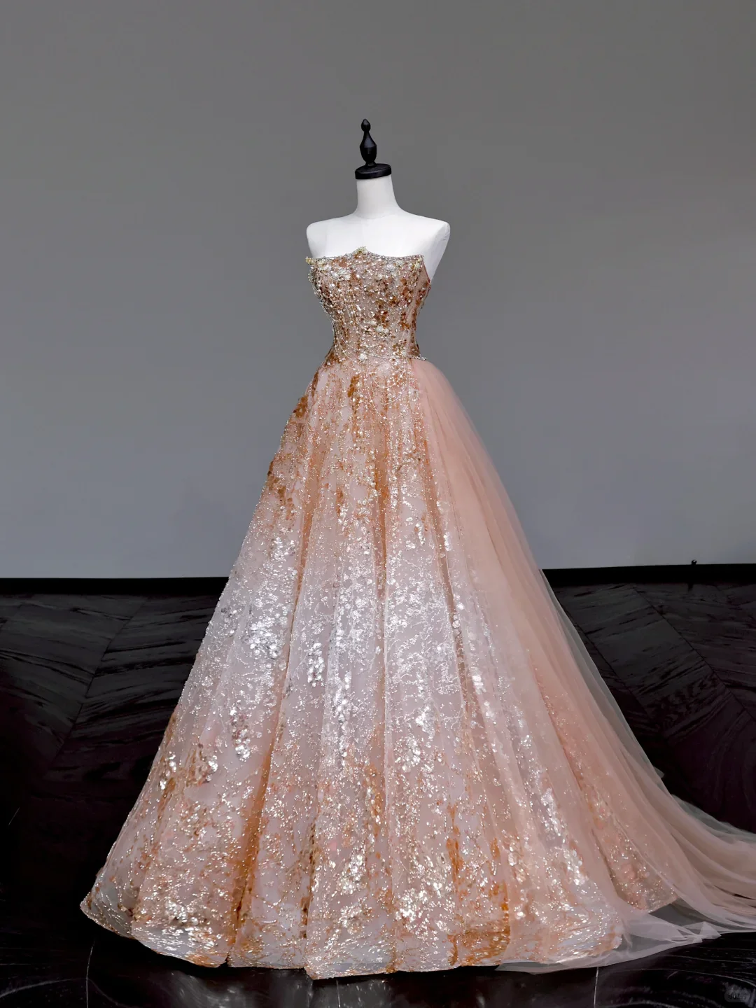 Gorgeous Ball Gown Strapless Sequin Long Prom Dress Party Dress Graduation Dresses DP718 - Deanwangkt