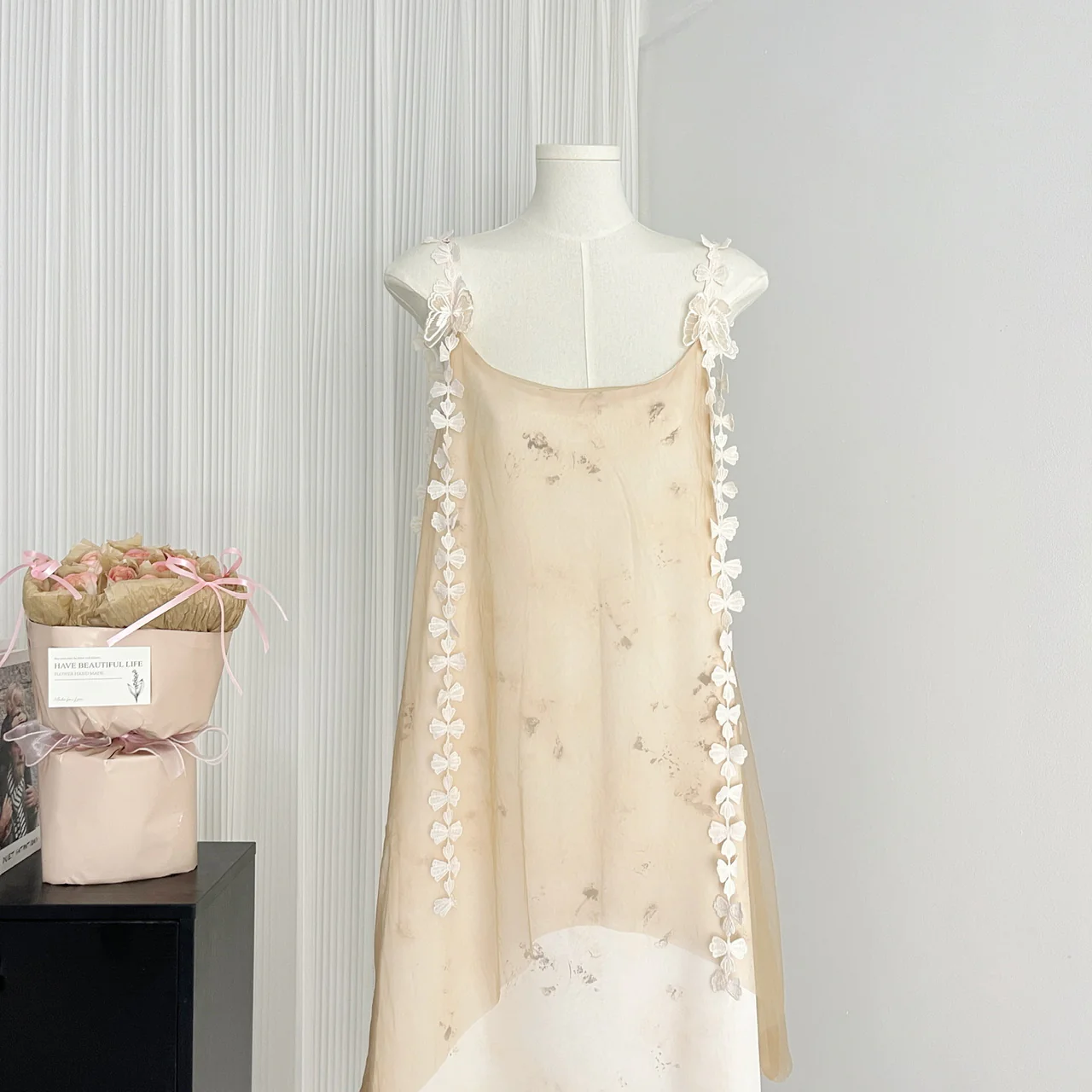 Cute A Line Spaghetti Straps Floral Chiffon Summer Dress Holiday Party Outfits For Girls DP0133 - Deanwangkt