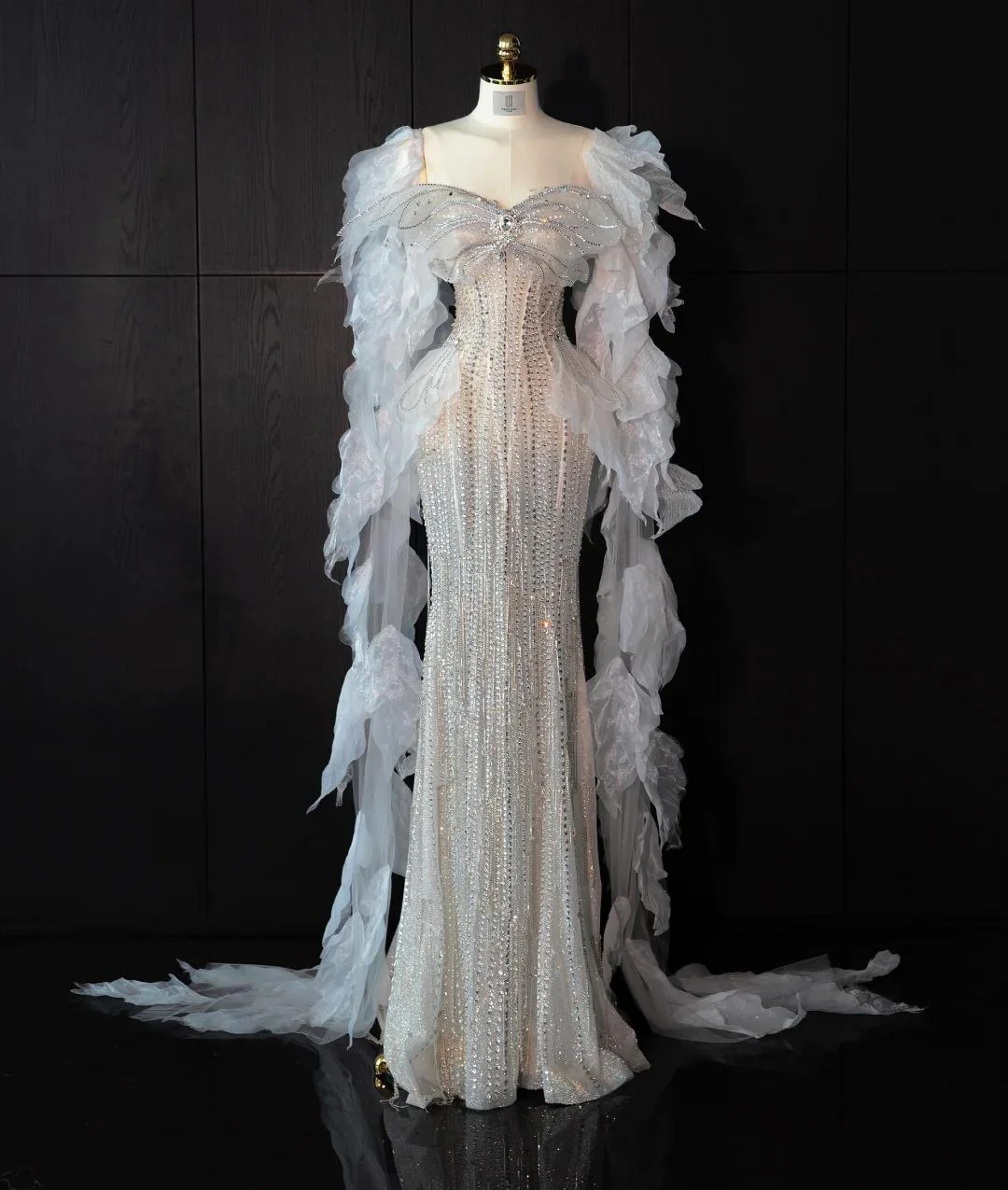 Elegant Strapless Mermaid Wedding Dress Rhinestone Bridal Dress Glamour Tulle Bridal GownsDP2839 - Deanwangkt