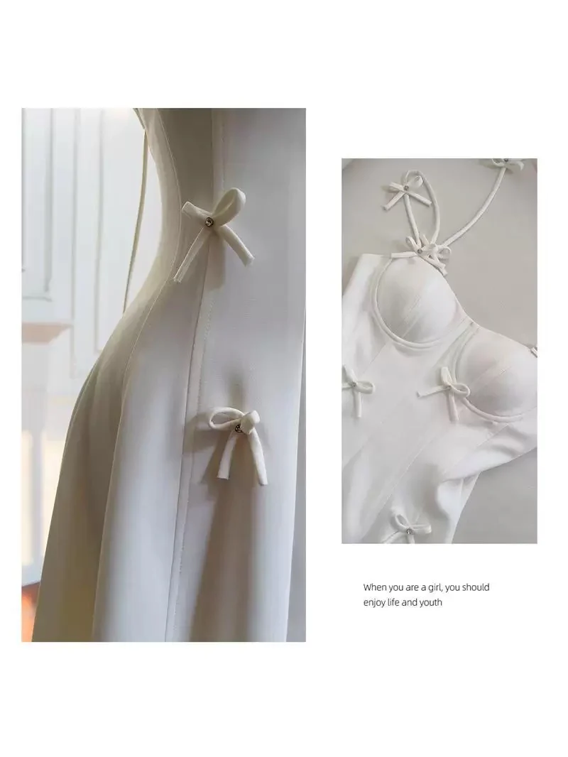 Elegant A Line Spaghetti Straps White Satin Sleeveless Long Evening Party Gowns Evening Formal Dresses Prom Dress W915 - Deanwangkt