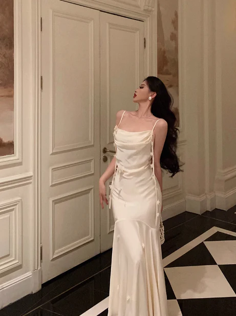 Classy Mermaid Straps Ivory 18th Birthday Dress Party Gown 21st Birthday Outfits Birthday Dress Ideas For Women DP594 - Deanwangkt