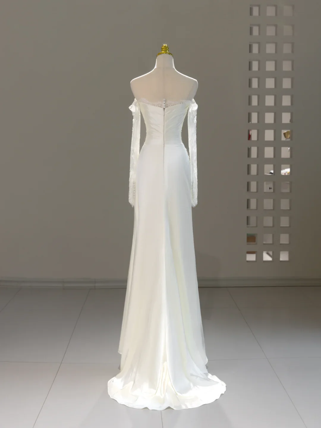 Unique Wedding Dress Mermaid Off The Shoulder Lace Long Sleeves Wedding Dresses Bridal Gowns DH2061 - Deanwangkt