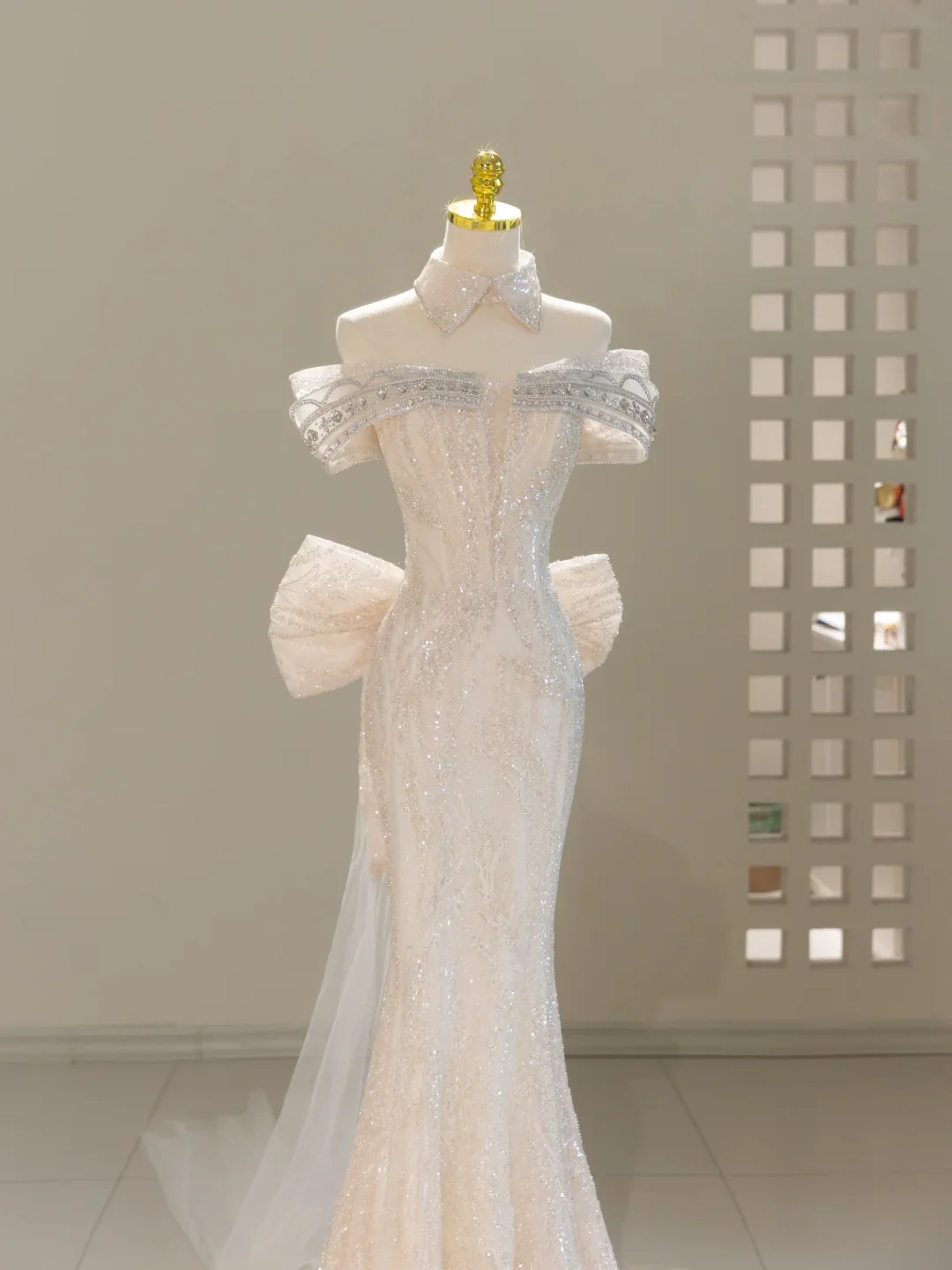 Unique Wedding Dress Mermaid Off The Shoulder Sequin Long Wedding Dresses Bridal Gowns DH2060 - Deanwangkt