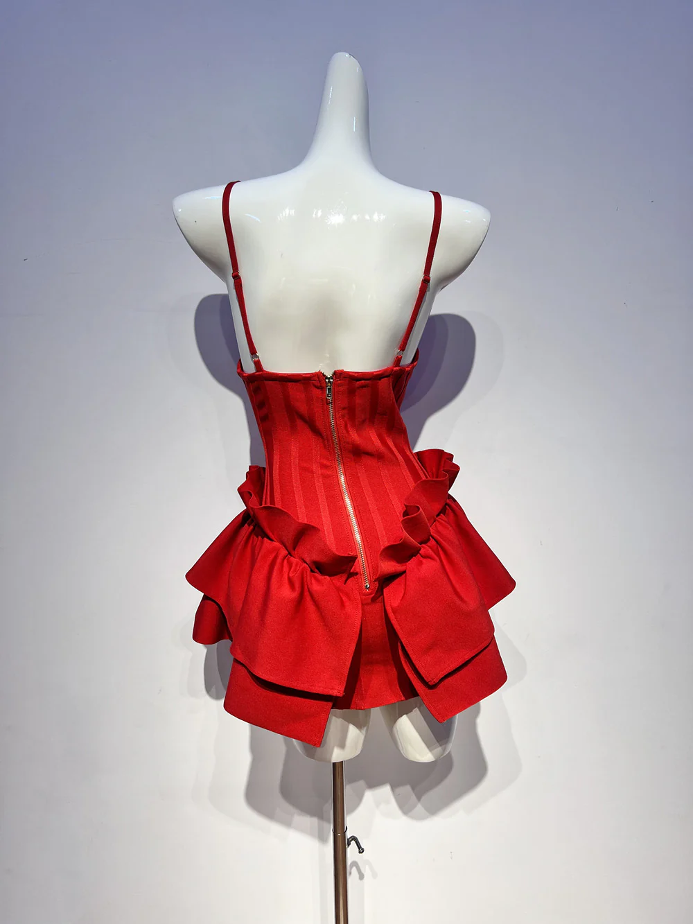 Cute A Line Spaghetti Straps Red Satin Formal Homecoming Dresses 16th Birthday Outfits Graduation Dress Short Mini Hoco Dresses DH2548 - Deanwangkt