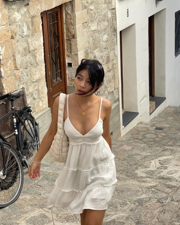 Simple A line Spaghetti Straps White Chiffon Homecoming Dress Summer Hoco Dresses Cocktail Dress DP1923 - Deanwangkt