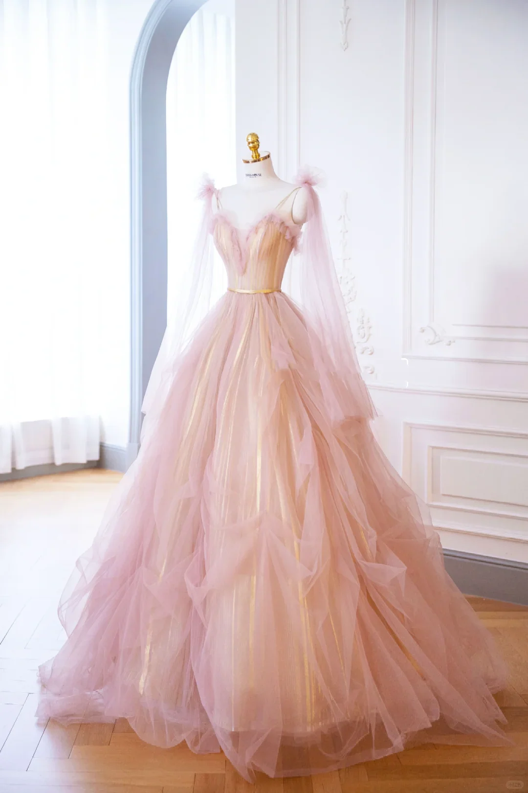 Elegant Glamour Ball Gown Pink Tulle Prom Gowns Party Dress Classy Gowns Evening Dresses DP897 - Deanwangkt