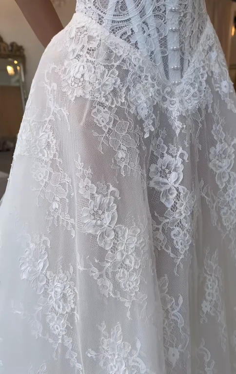 Modest Bridal Gown Ball Gown Strapless White Lace Long Summer Autumn Wedding Dresses Elegant Bridal Gowns DH853 - Deanwangkt