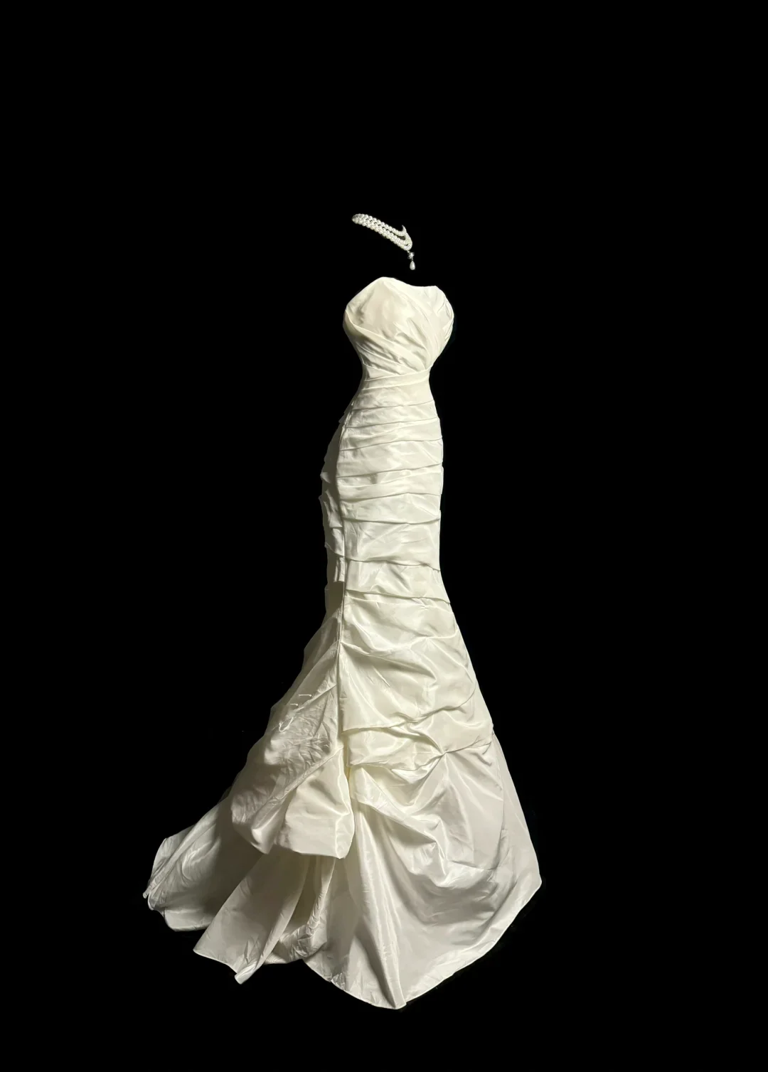 Vintage Wedding Dress Mermaid Sweetheart Ivory Taffeta Long Wedding Dresses Retro 1970s Bridal Gowns DP2065 - Deanwangkt