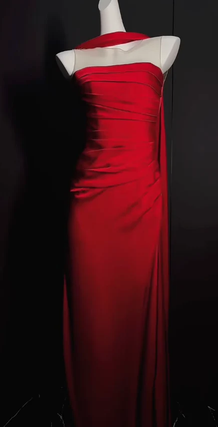 Elegant Jewel Sheath Long Prom Dresses Satin Burgundy Evening Dresses Sleeveless Formal Dresses DP3724 - Deanwangkt