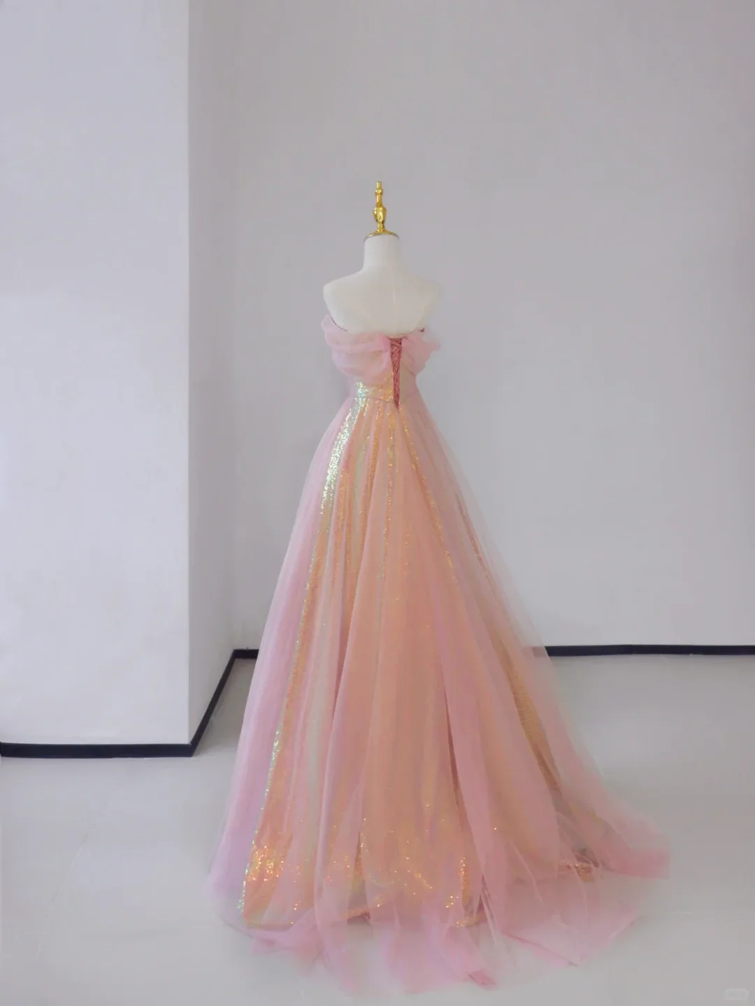 Gorgeous A Line Sweetheart Sleeveless Sequin Pink Long Prom Dresses Graduation Dresses DP502 - Deanwangkt