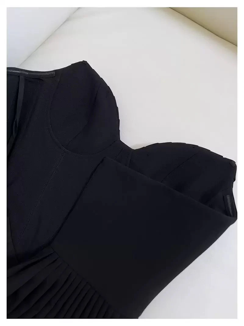 Elegant A line Spaghetti Straps Black Chiffon Sleeveless Long Evening Party Gowns Evening Formal Dresses Prom Dress W926 - Deanwangkt