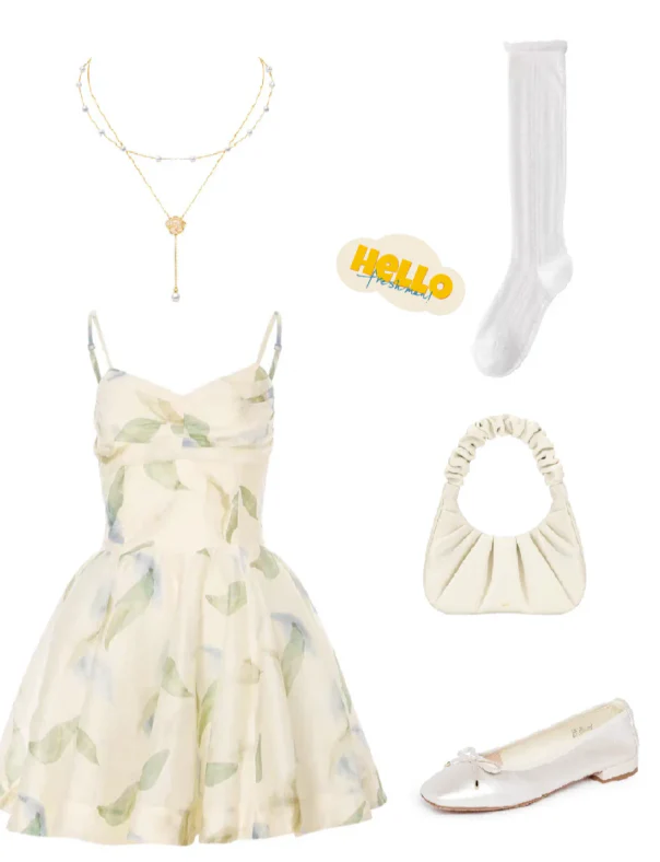 Spaghetti Strap Ball Gown Floral  Short Prom Dresses Cute Homecoming Dresses Birthday Dresses DP03040 - Deanwangkt