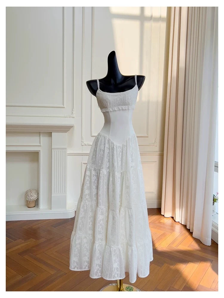 Elegant Mermaid Spaghetti Straps Sleeveless Lace White Long Evening Party Gowns Evening Formal Dresses Prom Dress W894 - Deanwangkt