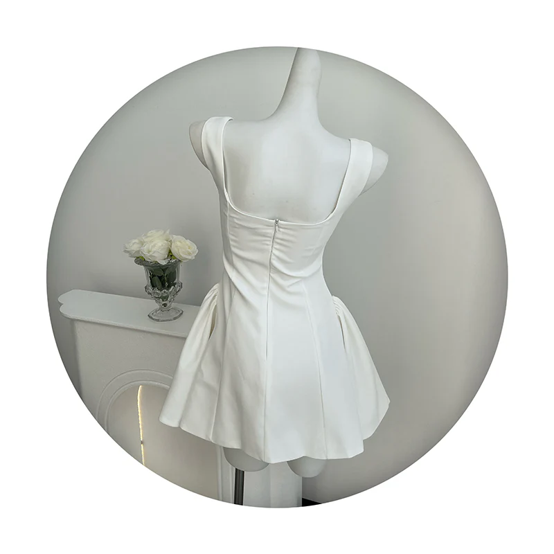 Simple A line Square Neck Black Short Homecoming Dress Summer Hoco Dresses Mini Cocktail Dress DH2472 - Deanwangkt