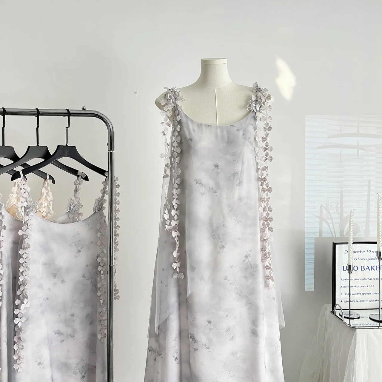 Cute A Line Spaghetti Straps Floral Chiffon Summer Dress Holiday Party Outfits For Girls DP0133 - Deanwangkt