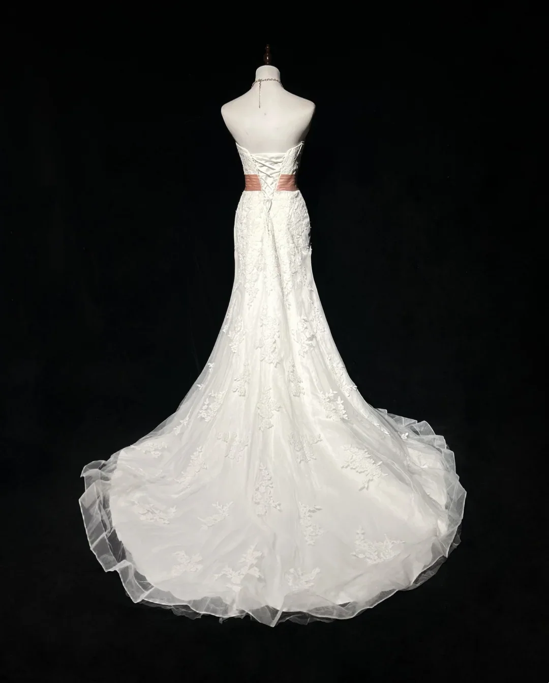 Classic Wedding Dress Mermaid Strapless White Lace Long 70s Wedding Dresses Vintage Bride Dress Bridal Gowns DH1267 - Deanwangkt