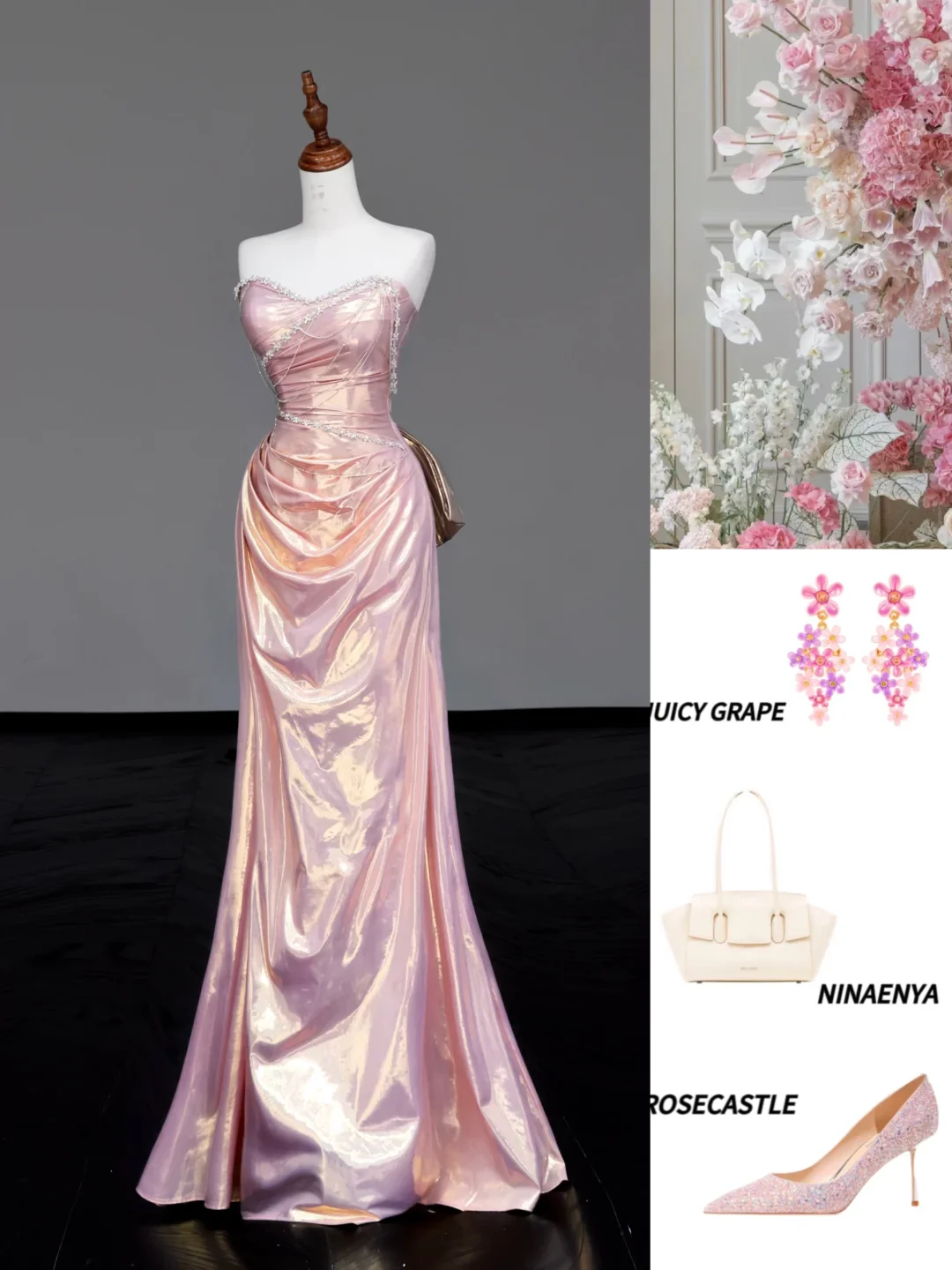 Gorgeous Mermaid Sweetheart Pink Sequin Long Prom Dresses Graduation Dresses DP680 - Deanwangkt