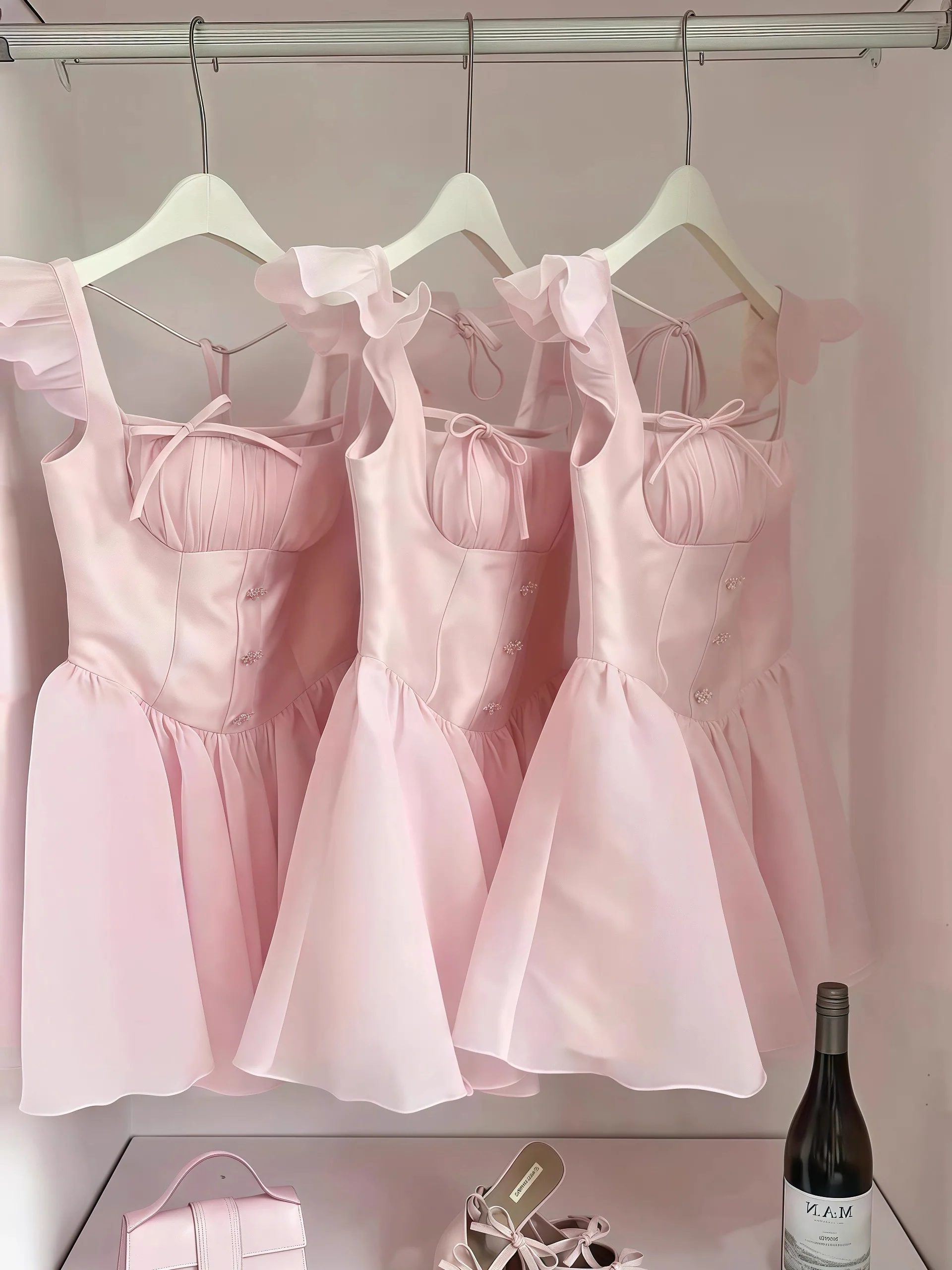 Simple A Line Square Neck Pink Short Formal Homecoming Dresses Party Graduation Dress Dance Hoco Dresses DH2774 - Deanwangkt