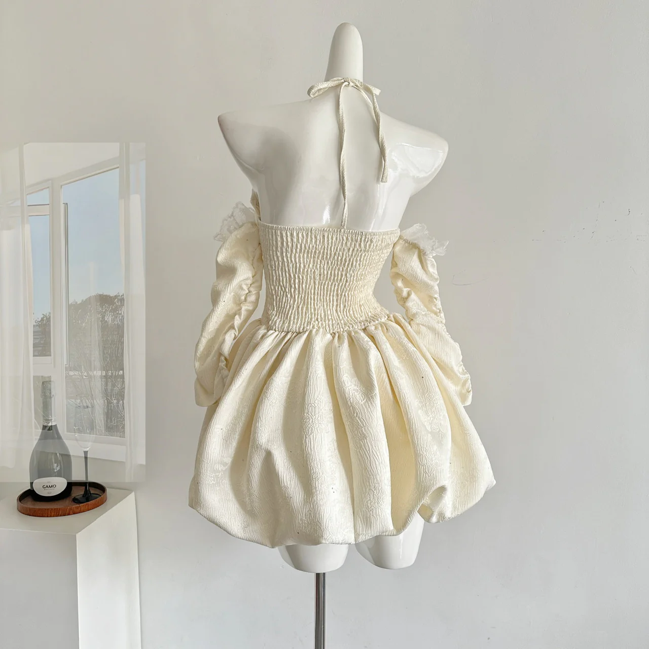 Cute A Line Halter Ivory Lace Summer Dress Holiday Party Outfits For Women DP0096 - Deanwangkt