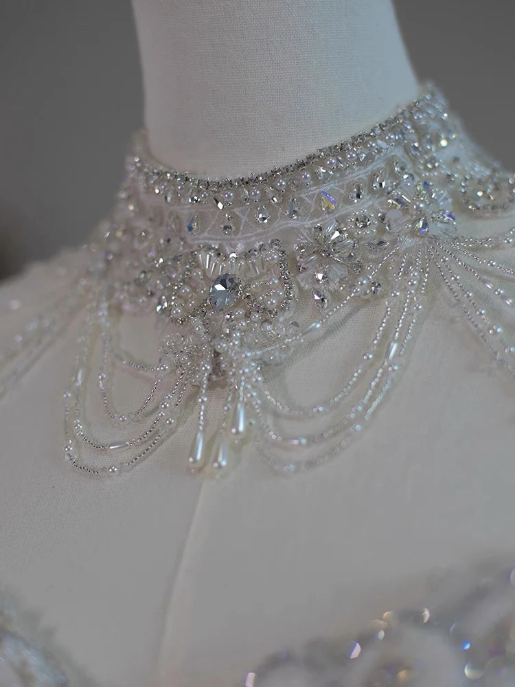 Princess Bridal Dress Ball Gown Off The Shoulder White Wedding Dress Ruffles Lace Wedding Dresses Modest Wedding Gowns DH1774 - Deanwangkt