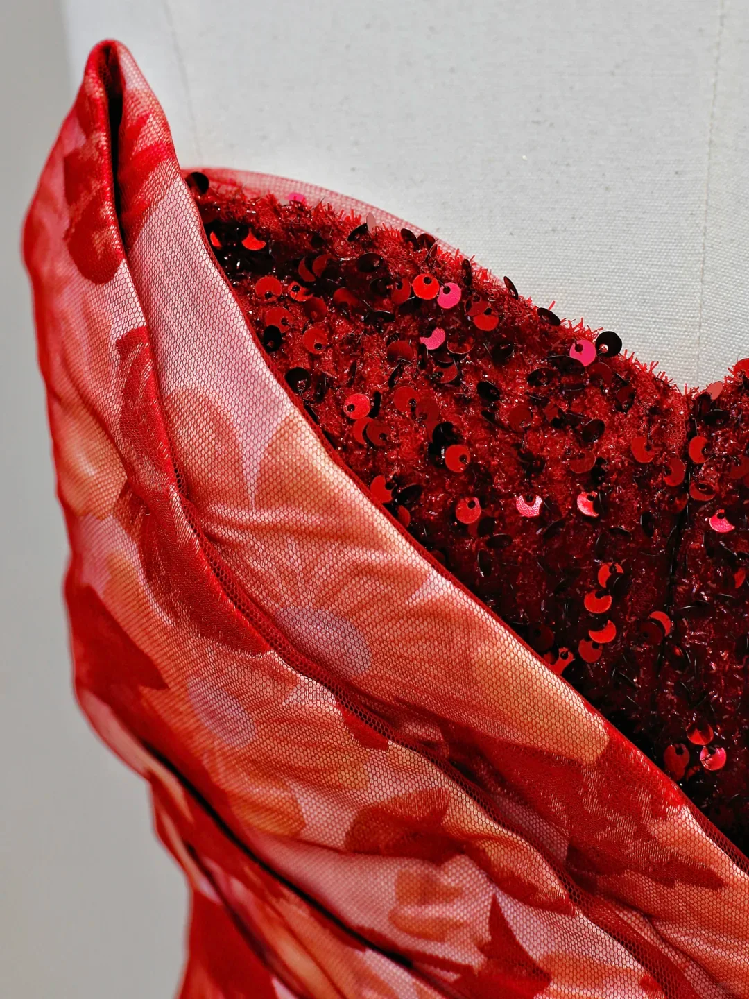 Elegant Glamour Ball Gown Sweetheart Tulle Red Floral 21st Birthday Dresses Evening Gown Birthday Outfits Evening Dress For Women DP1588 - Deanwangkt