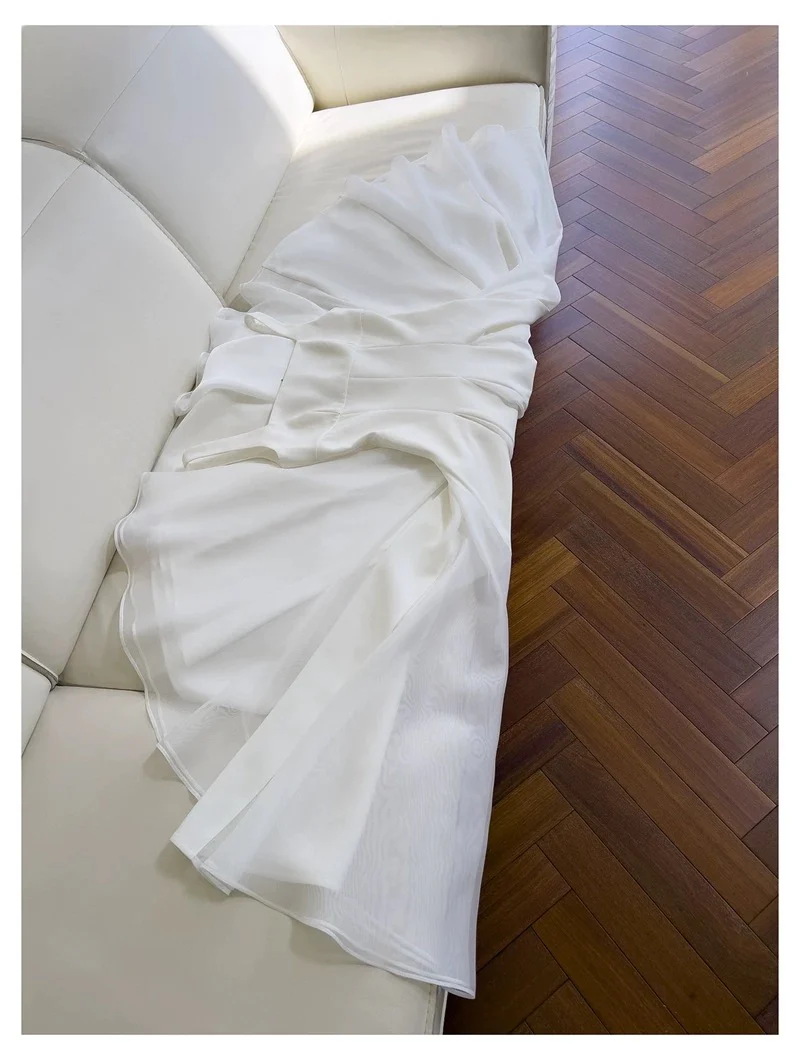 Elegant A line Square Neck White Sleeveless Long Evening Party Gowns Evening Formal Dresses Prom Dress W977 - Deanwangkt