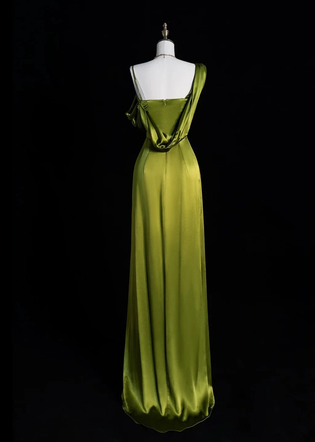 Simple Sheath Long Prom Dresses Satin Green Evening Gown DP3783 - Deanwangkt