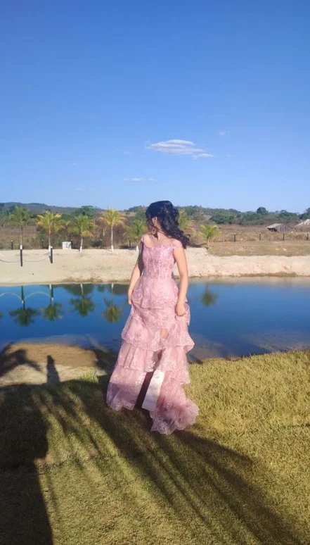 Lace Tiered Long Prom Dress Evening Gown Charming Wholesale Formal Dress DP501 - Deanwangkt