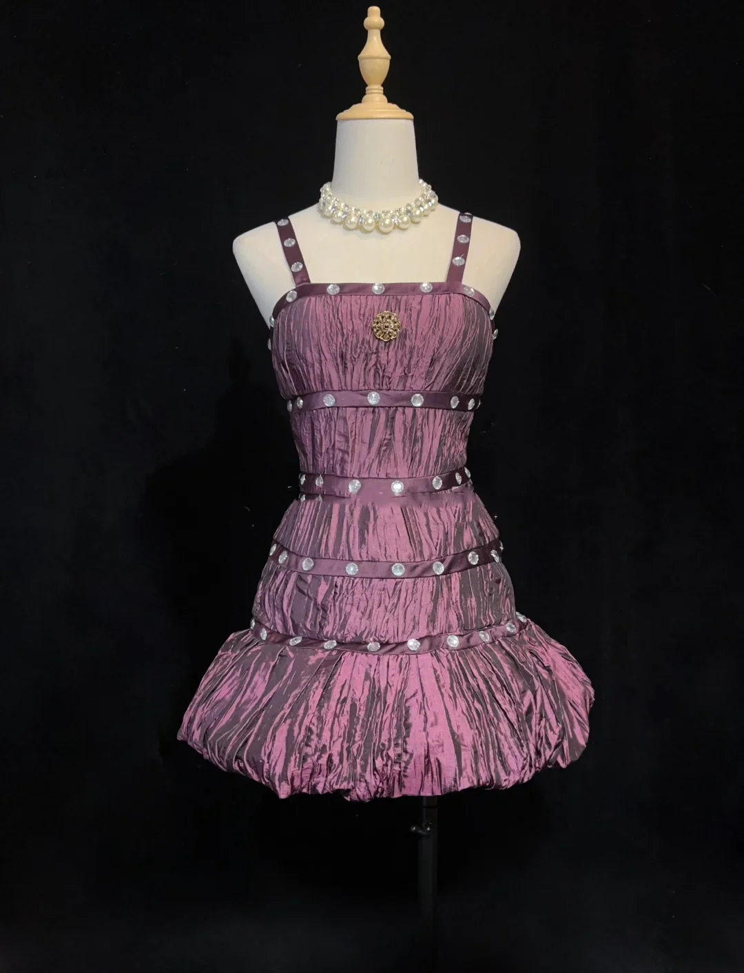 Vintage Sheath Spaghetti Straps Grape Taffeta Short Mini Formal 8th Grade Homecoming Dresses Middle School Cocktail Dress Hoco Outfits DH1474 - Deanwangkt