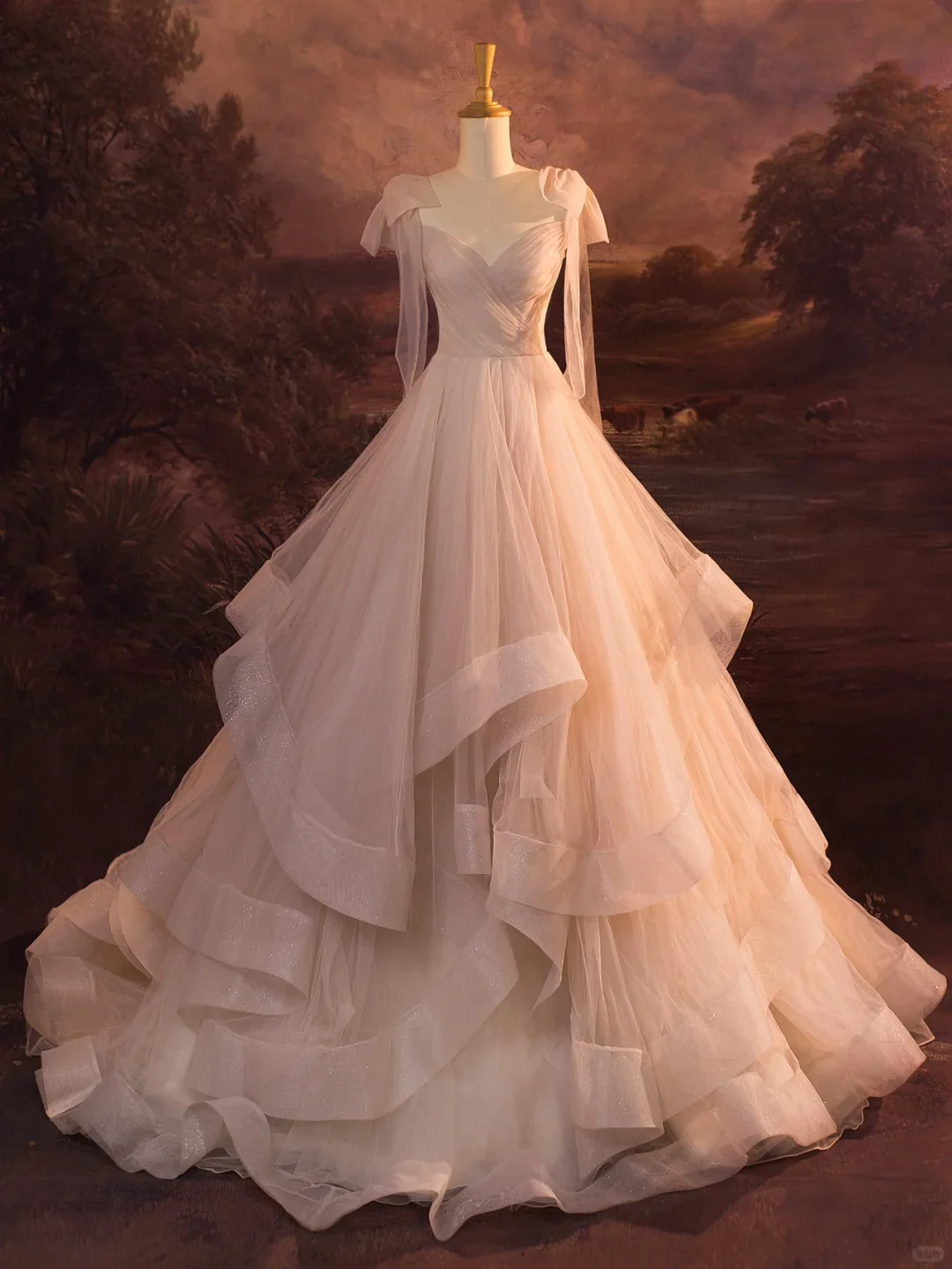 Elegant Wedding Dress Ball Gown Straps Tulle Long Wedding Dresses Bride Dress Bridal Gowns DH405 - Deanwangkt