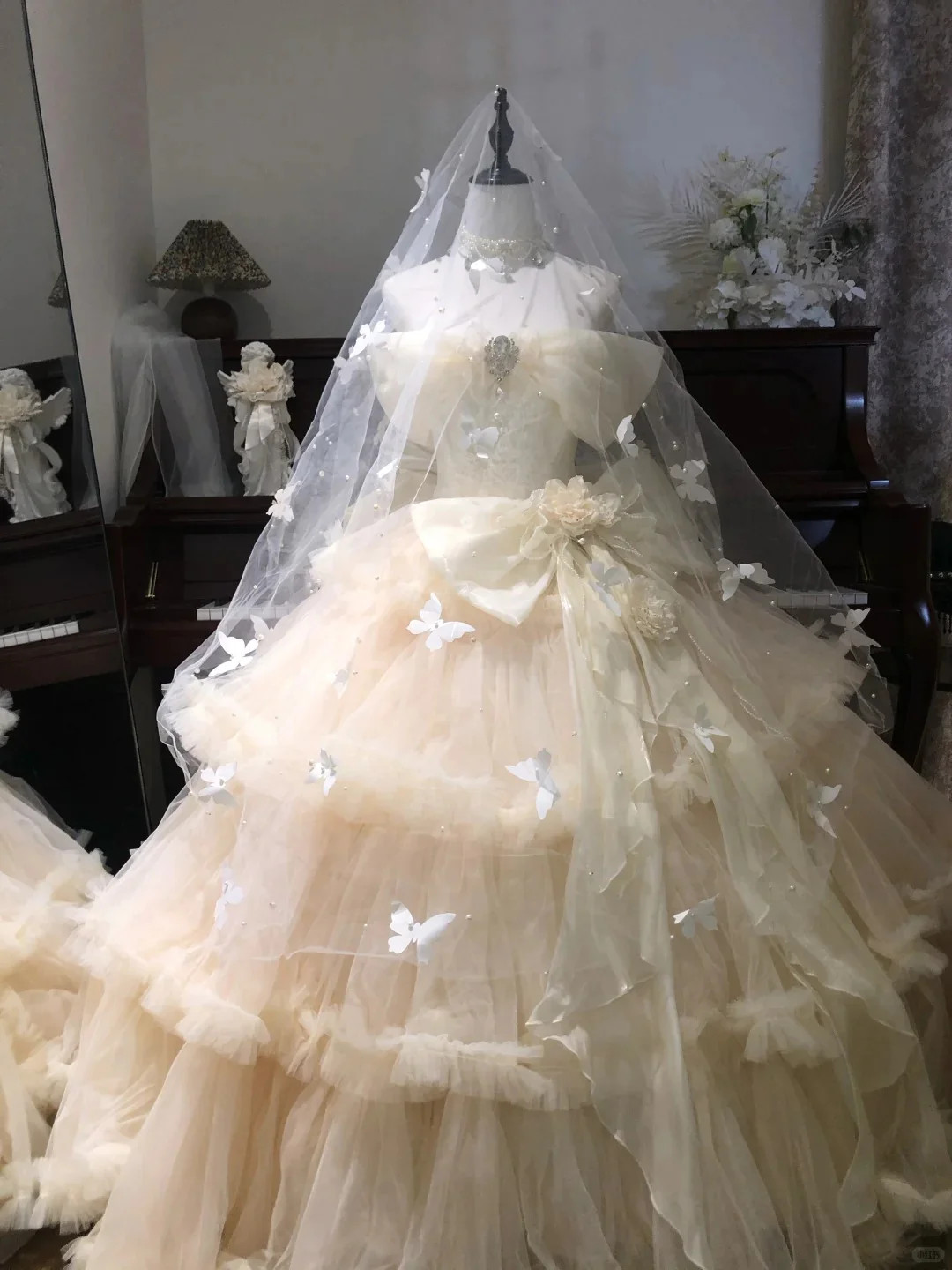 Fairy Off-the-shoulder Apricot Ball Gown Tiered Tulle Long Quinceanera Dress Formal Gowns Sweet 16 Dress DP2886 - Deanwangkt