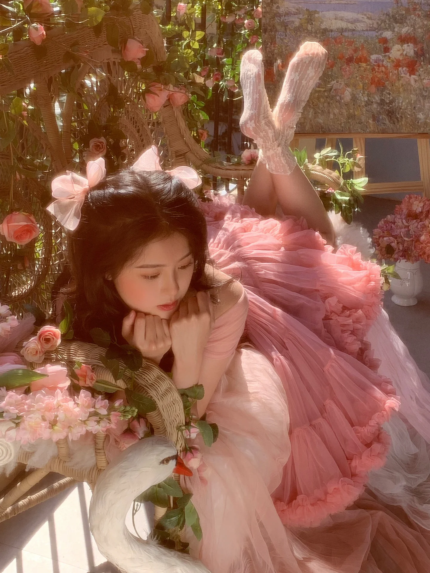 Cute Ball Gown Off The Shoulder Pink Lace Short Homecoming Dress Summer Pink Hoco Dresses Cocktail Dress For Senior Teens DP1788 - Deanwangkt