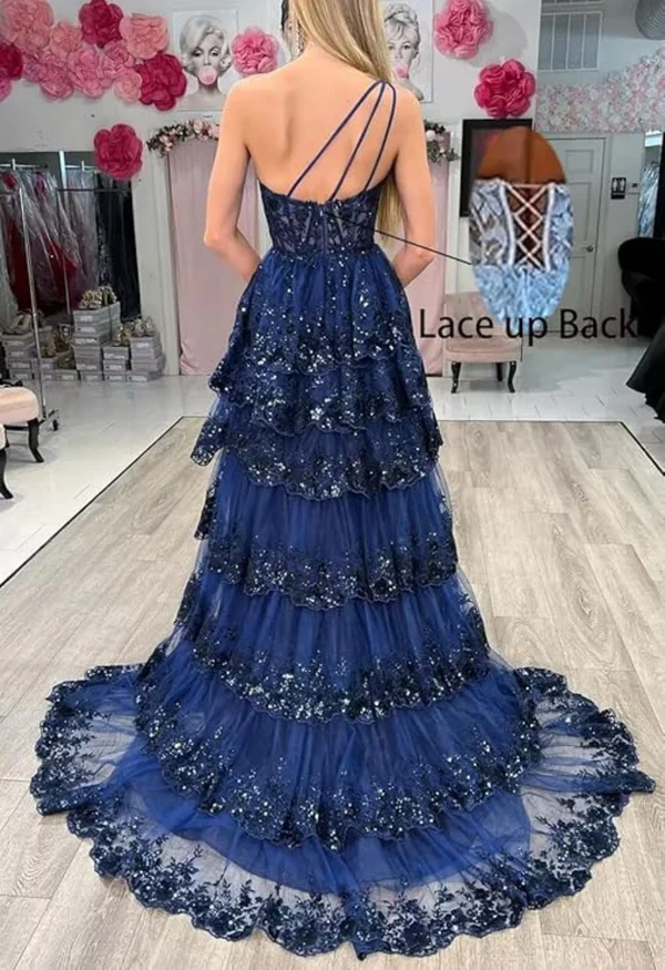 Elegant Glitter Ball Gown Tulle Layered Princess Graduation Dress Sweet Wedding Party Dress Evening Dresses DP270 - Deanwangkt