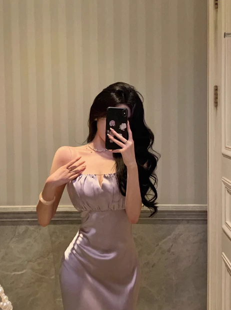 Elegant Mermaid Spaghetti Straps Lilac 18th Birthday Dress Party Gown Birthday Outfits Birthday Dress Ideas For Women DP578 - Deanwangkt