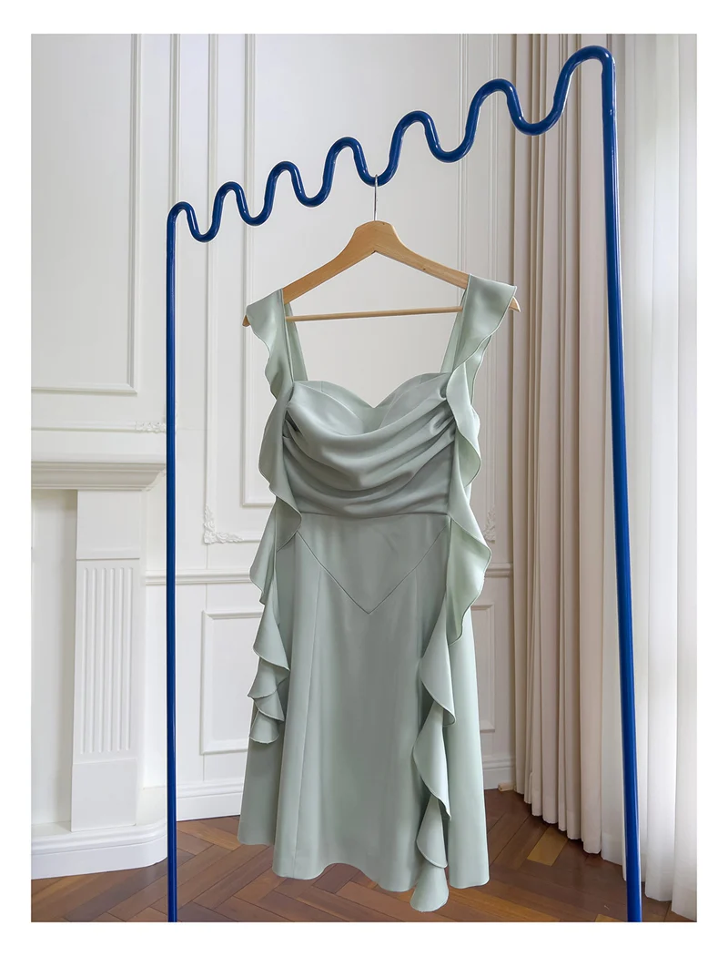 Sexy A line Square Mint Green Satin Short Homecoming Dress Summer Hoco Dresses Cocktail Dress Birthday Outfits DP2283 - Deanwangkt