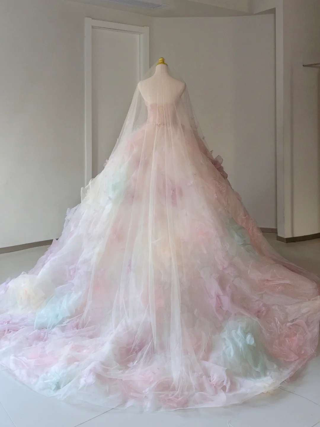 Pretty Ball Gown Strapless Pink Tulle Long Floral Quinceanera Dress Formal Gowns Sweet 17 Dresses Vestido De 15 Anos Sweet 16 Dress DH2071 - Deanwangkt