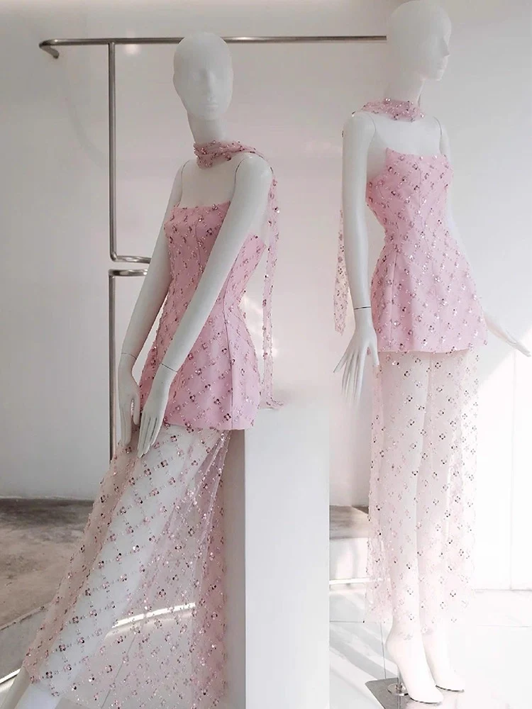 Unique A line Strapless Pink Lace Formal Homecoming Dresses 8th Grad Dance Graduation Dress Short Hoco Dresses DH2630 - Deanwangkt