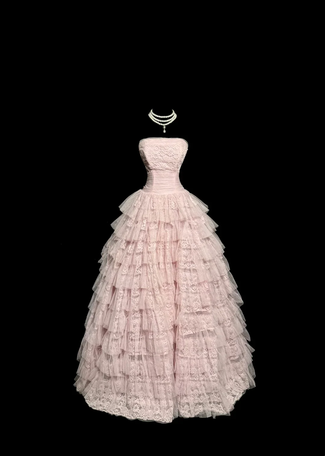 Pretty Ball Gown Strapless Tulle Light Pink Long Quinceanera Dress Formal Gowns Vestido De 15 Anos Sweet 16 Dress W839 - Deanwangkt