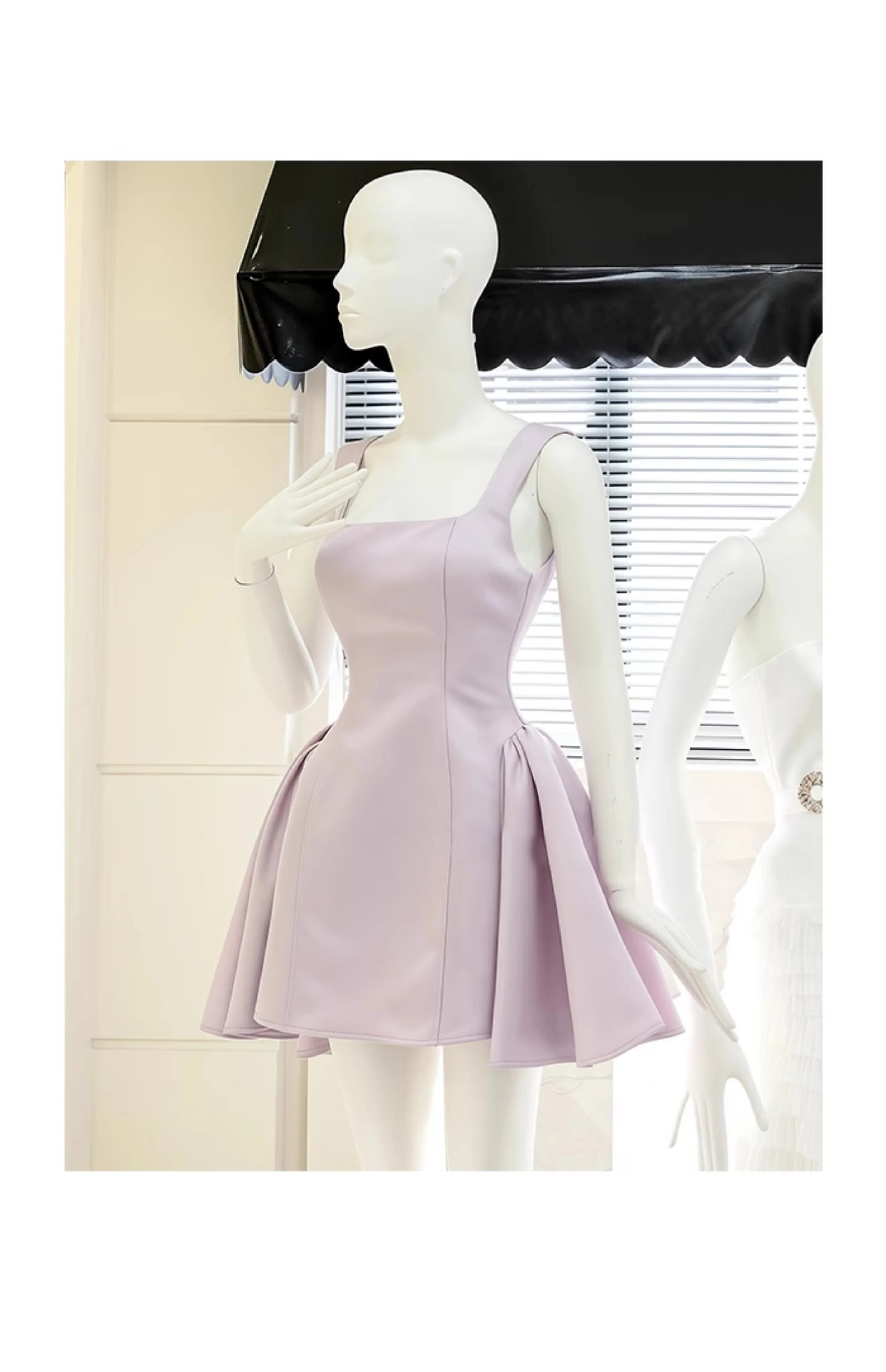 Cute A line Square Neck Lilac Party Dresses Short Formal Homecoming Dresses Night Chic Elegant Short Dresses Cocktail Dress 16th Birthday Outfits Hoco Dresses DH2755 - Deanwangkt