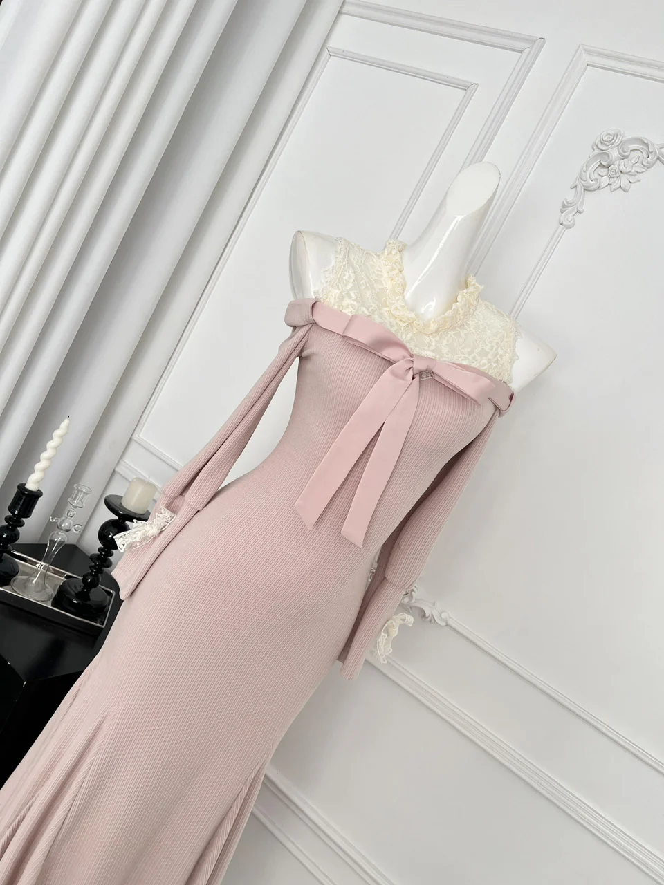 Sweet Mermaid Jewel Long Sleeves Long Women Summer Holiday Knitted Dresses DP0021 - Deanwangkt