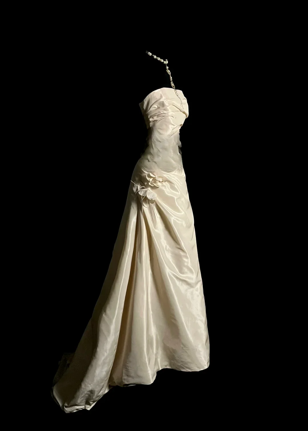 Pretty Wedding Dress Ball Gown Strapless Ivory Satin Vintage Wedding Dresses Bridal Gowns DP921 - Deanwangkt