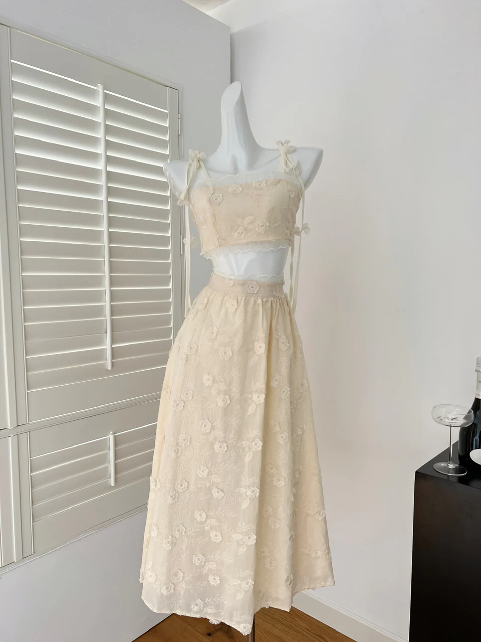 Cute A line Spaghetti Straps 2 Pieces Summer Dress Holiday Dresses Party Birthday Outfits For Women DP0125 - Deanwangkt