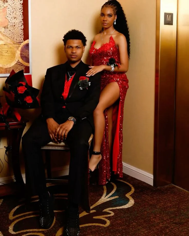 Vintage Sheath Strapless Sequin Slit Red Beads Long Prom Dresses Party Dress Black Girl Outfits Graduation Dresses W0364 - Deanwangkt