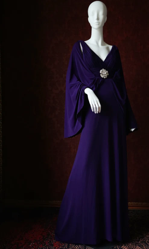 Chic V-neck Sheath Chiffon Long Prom Dresses, Purple Formal Evening Dresses DP3091 - Deanwangkt