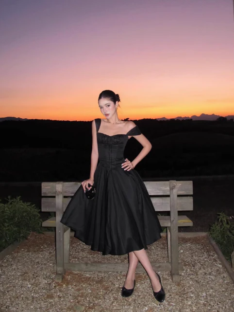 Elegant Strap A-Line Black Long Prom Dresses Satin Black Long Birthday Dresses DP3879 - Deanwangkt