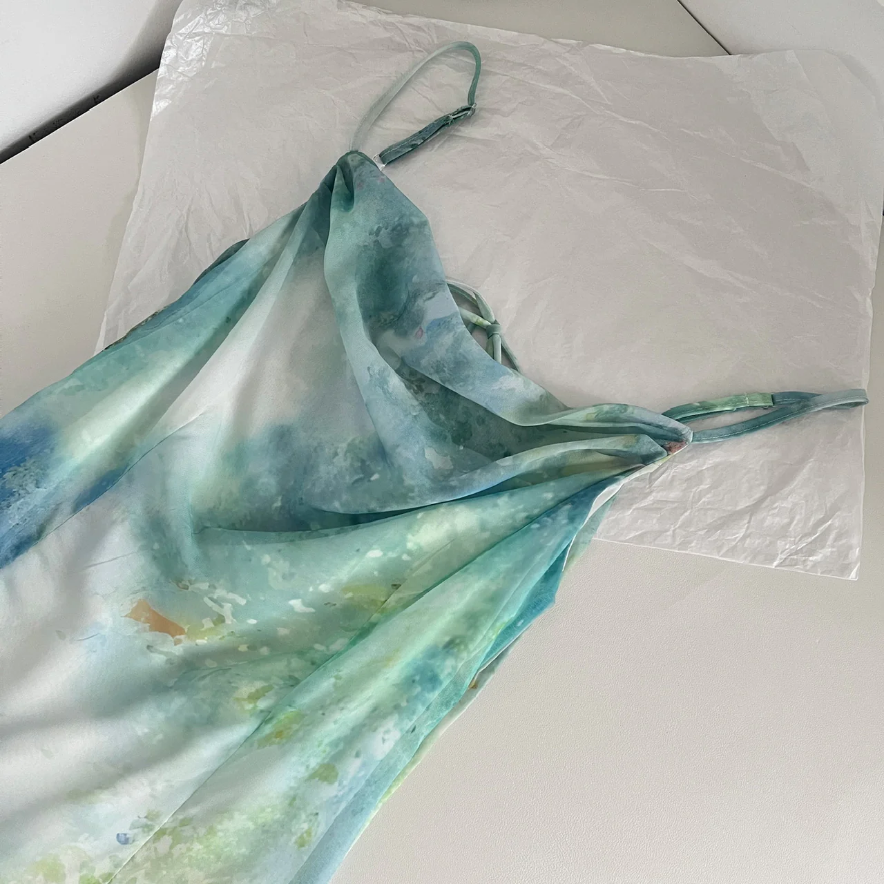 Cute Mermaid Spaghetti Straps Green Long Summer Dress For Women DP0016 - Deanwangkt