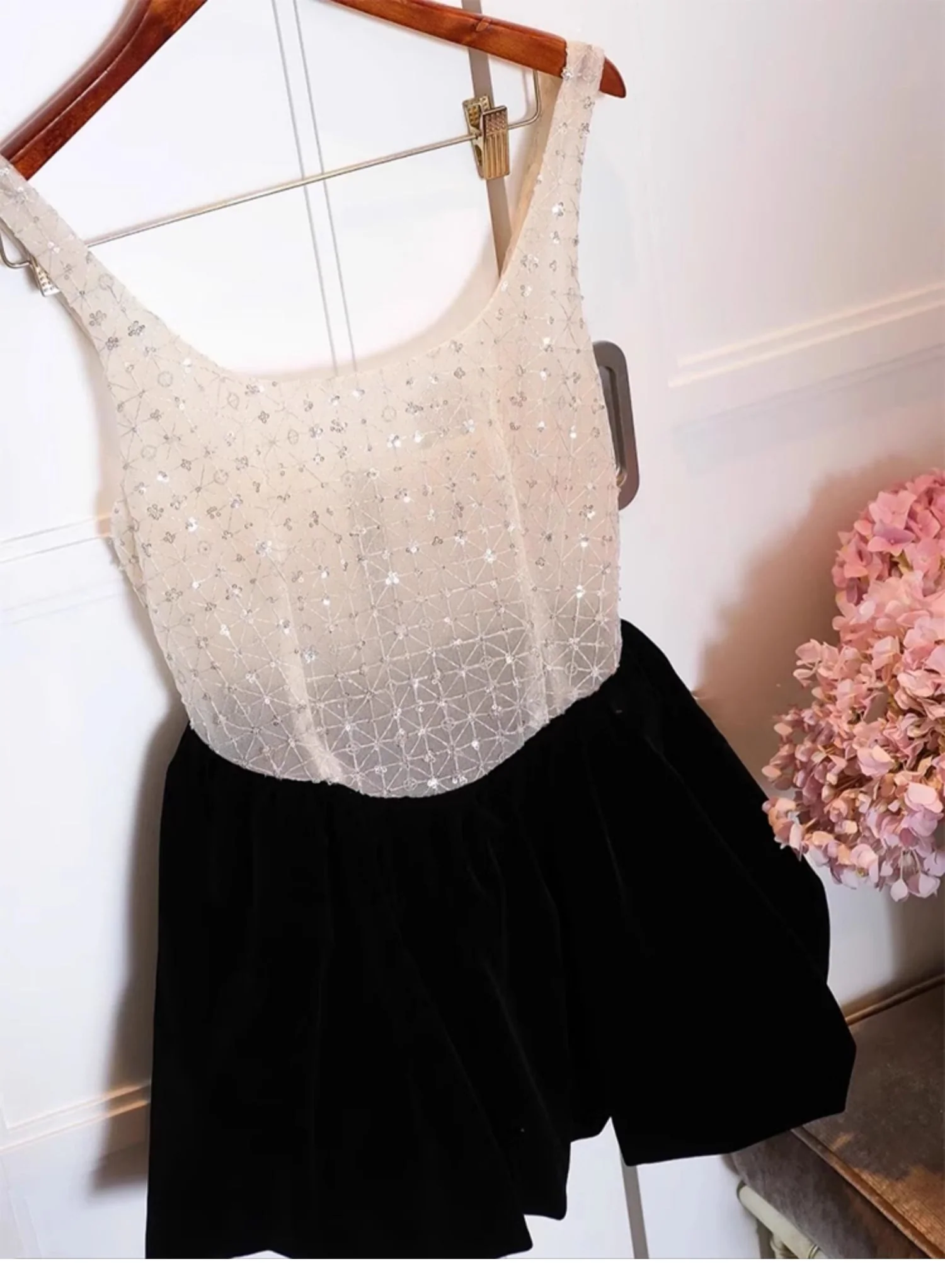 Cute A line Square Black Summer Homecoming Dress Velvet Hoco Dress Mini 18th Birthday Outfit Cocktail Dresses DP1757 - Deanwangkt