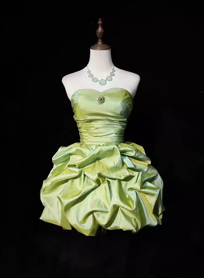 Classy A Line Strapless Taffeta Short Homecoming Dress Cocktail Dress Hoco Dresses DP2280 - Deanwangkt